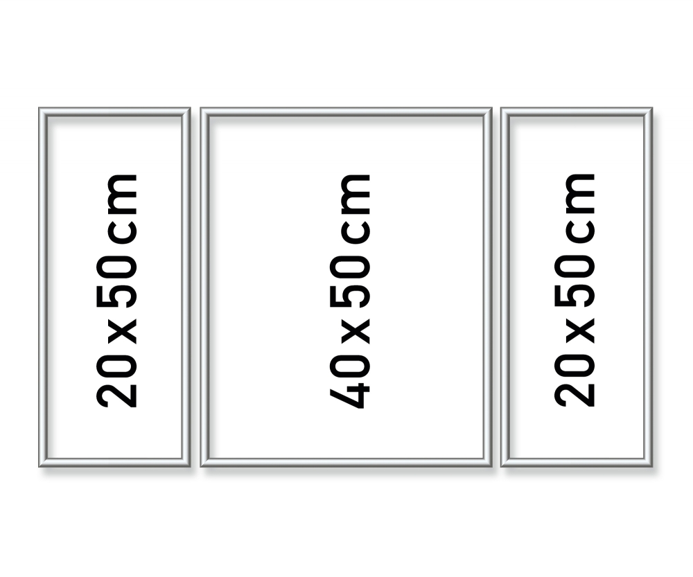 Alumínium keret Triptych 50x80cm ezüst
