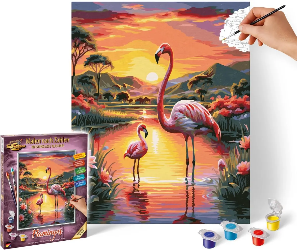 Flamingók (24 x 30 cm) Festés számok szerint